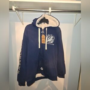 NWT Wizarding World Blue and Cream Sherpa Harry Potter Ravenclaw Zip-up Hoodie